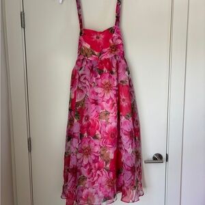 Arula Pink Floral Midi Dress